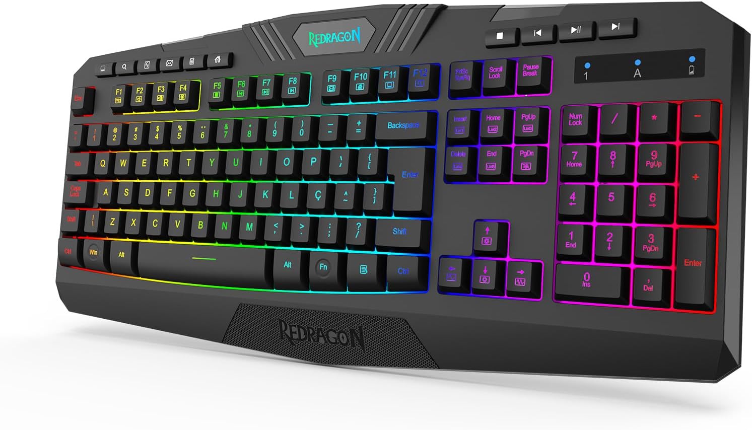 TECLADO MEMBRANA GAMER REDRAGON HARPE WIRELESS PRETO