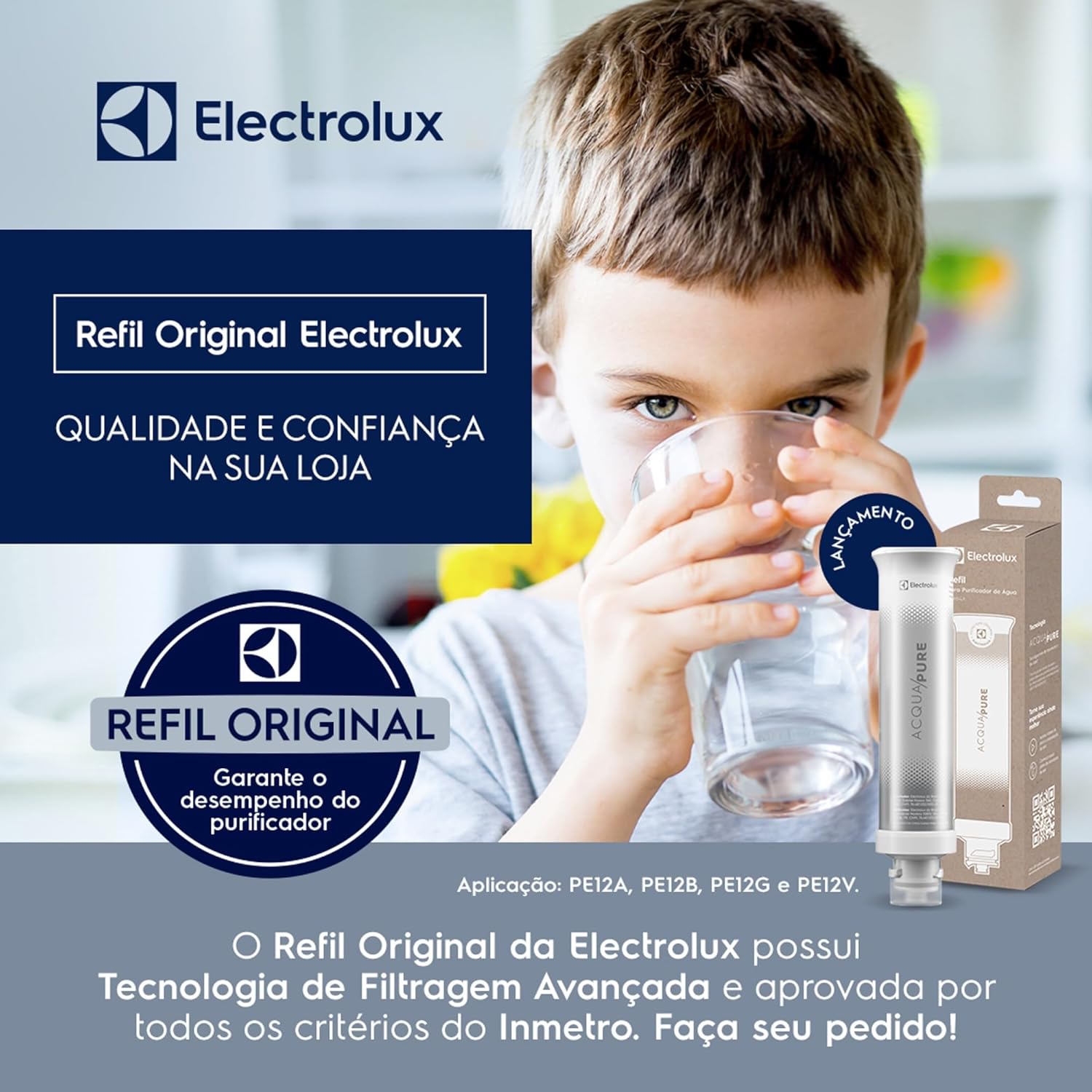 Filtro/Refil Original de Água Acqua Pure para Purificador Electrolux PE12A/PE12B/PE12G/PE12V/PE12P