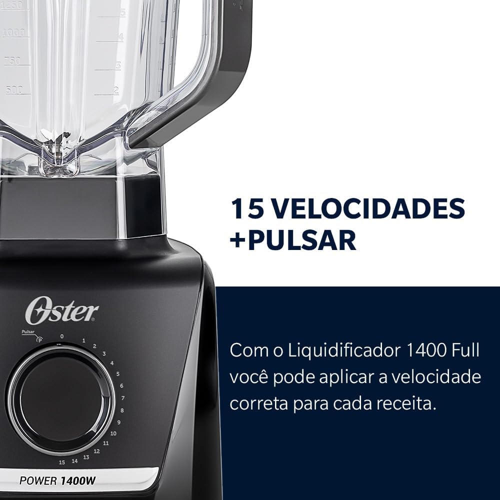 Liquidificador 1400 Full Oster Preto 3,2L - 127V