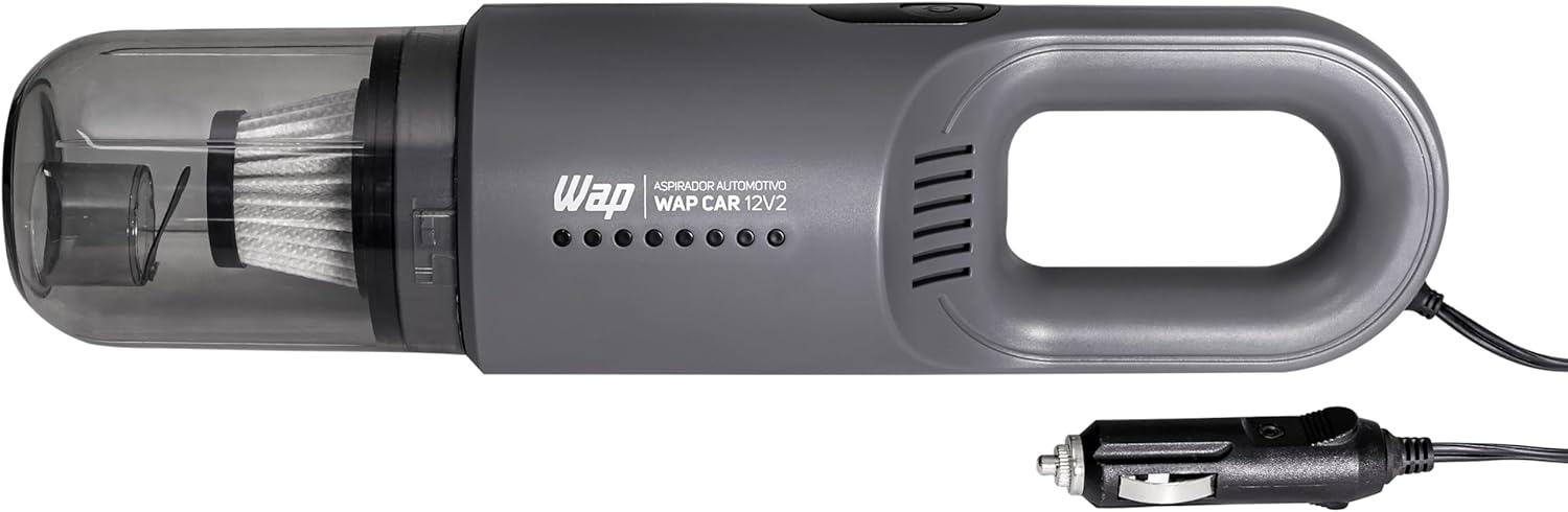 WAP Aspirador de Pó Automotivo Car 12V2, Portátil, 420ml, com Recipiente Removível e Filtro Lavável, 180W 12VDC