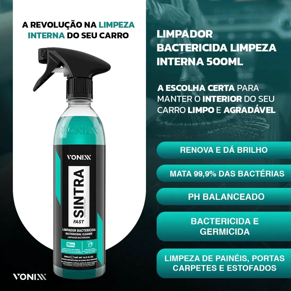 Limpeza Automotiva Completa Shampoo V-floc Revitalizador Intense Cera Tok Final Limpador Sintra Fast Pano Vonixx