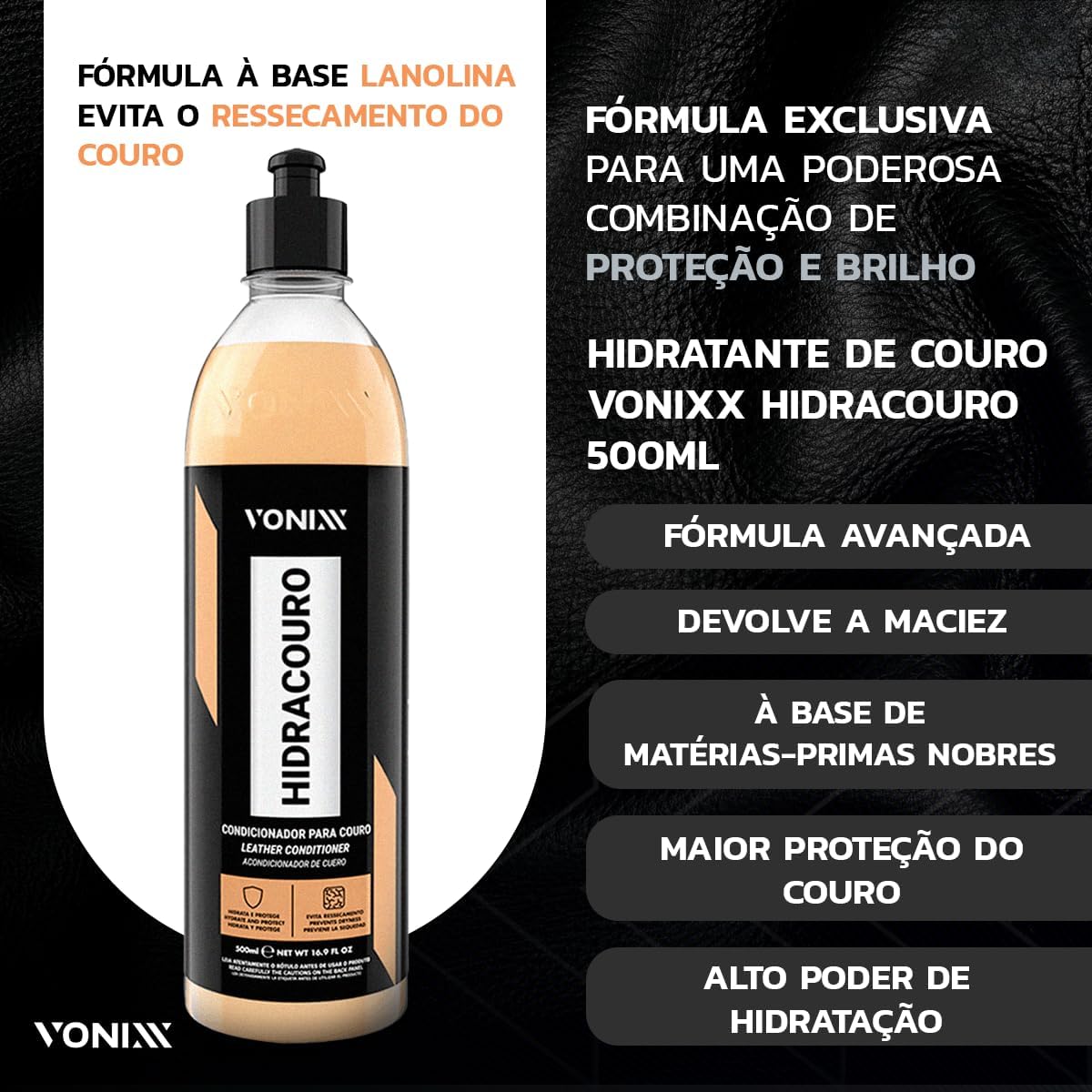 Kit Limpeza e Hidratação de Couro Hidracouro Higicouro Vonixx