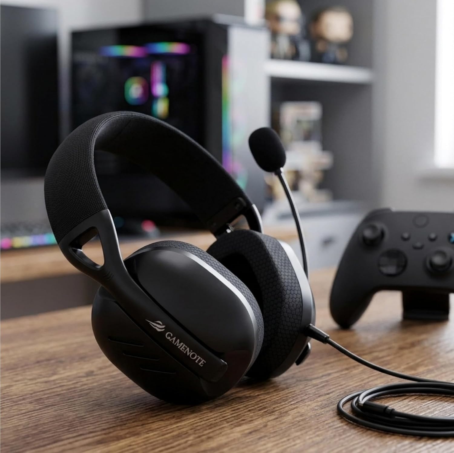 Havit Fone de Ouvido Headset Gamer Fuxi-H3 Black Com Fio e Sem Fio, Wireless 2,4GHz, Bluetooth, Cabo USB-C