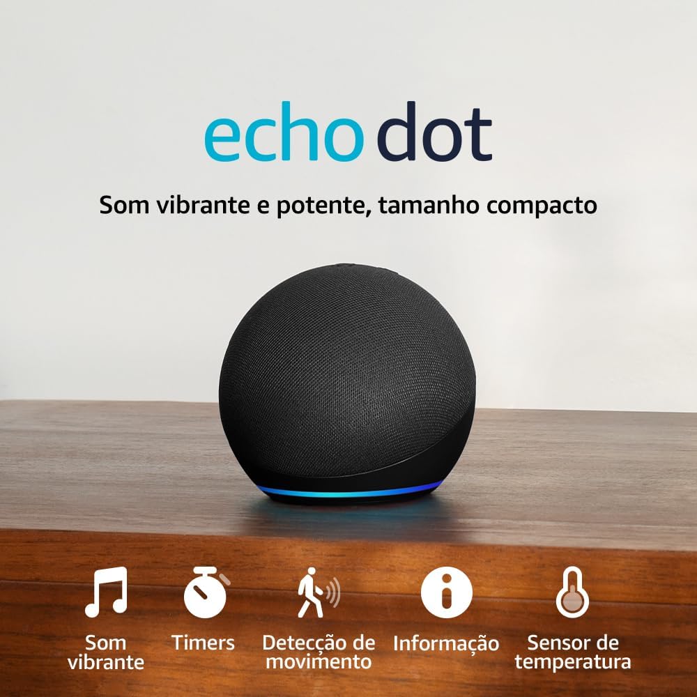 Echo Dot (Geração mais recente) | Smart speaker com Alexa, som vibrante e potente, Wi-Fi e Bluetooth | Cor Azul