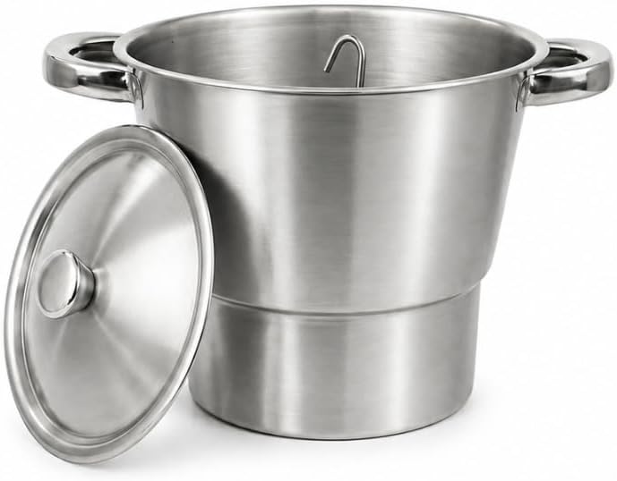 Cuscuzeira Individual Nordestina Inox 2,5L Panela Copacta Resistente Preparo Rápido Fácil Limpeza Ideal para Fogão a Gás e Indução Premium