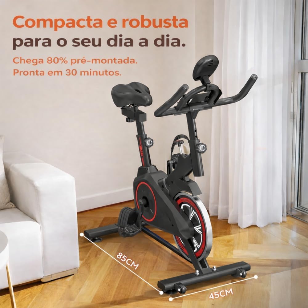 Bicicleta Ergométrica Bike Spinning para Treino em Casa e Academia, Silenciosa, Ajustável e Confortável, Ideal para Cardio e Emagrecimento – Linha Fitness Premium