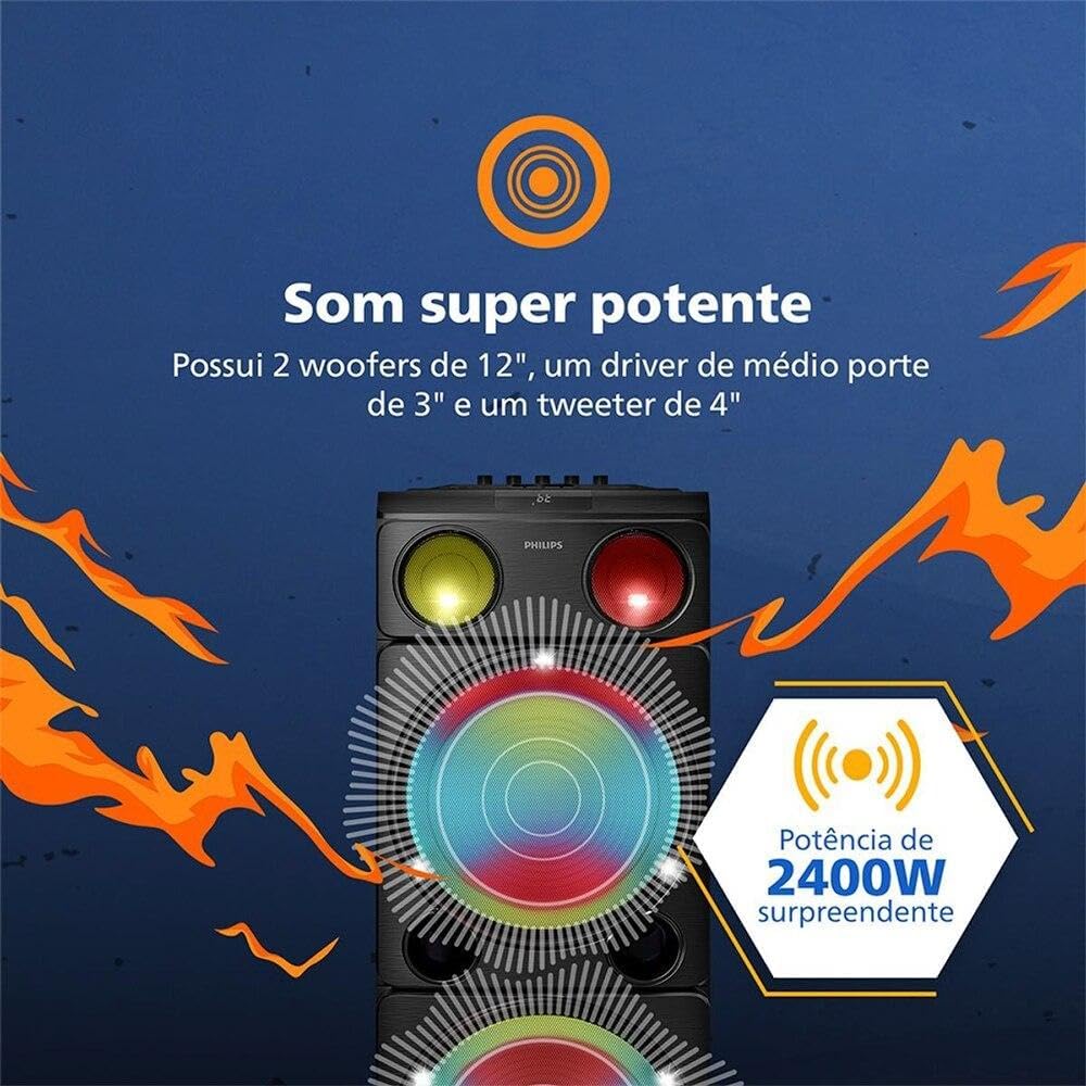 CAIXA DE SOM BLUETOOTH 5.3 TWS PARTY SPEAKER 2400W - TAX5509