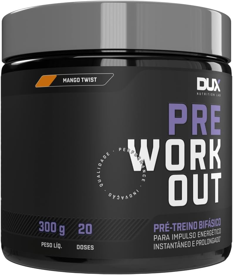 DUX Pré Treino Bifásico Pre Workout Original Sabor Maçã Verde 300G Dux Nutrition