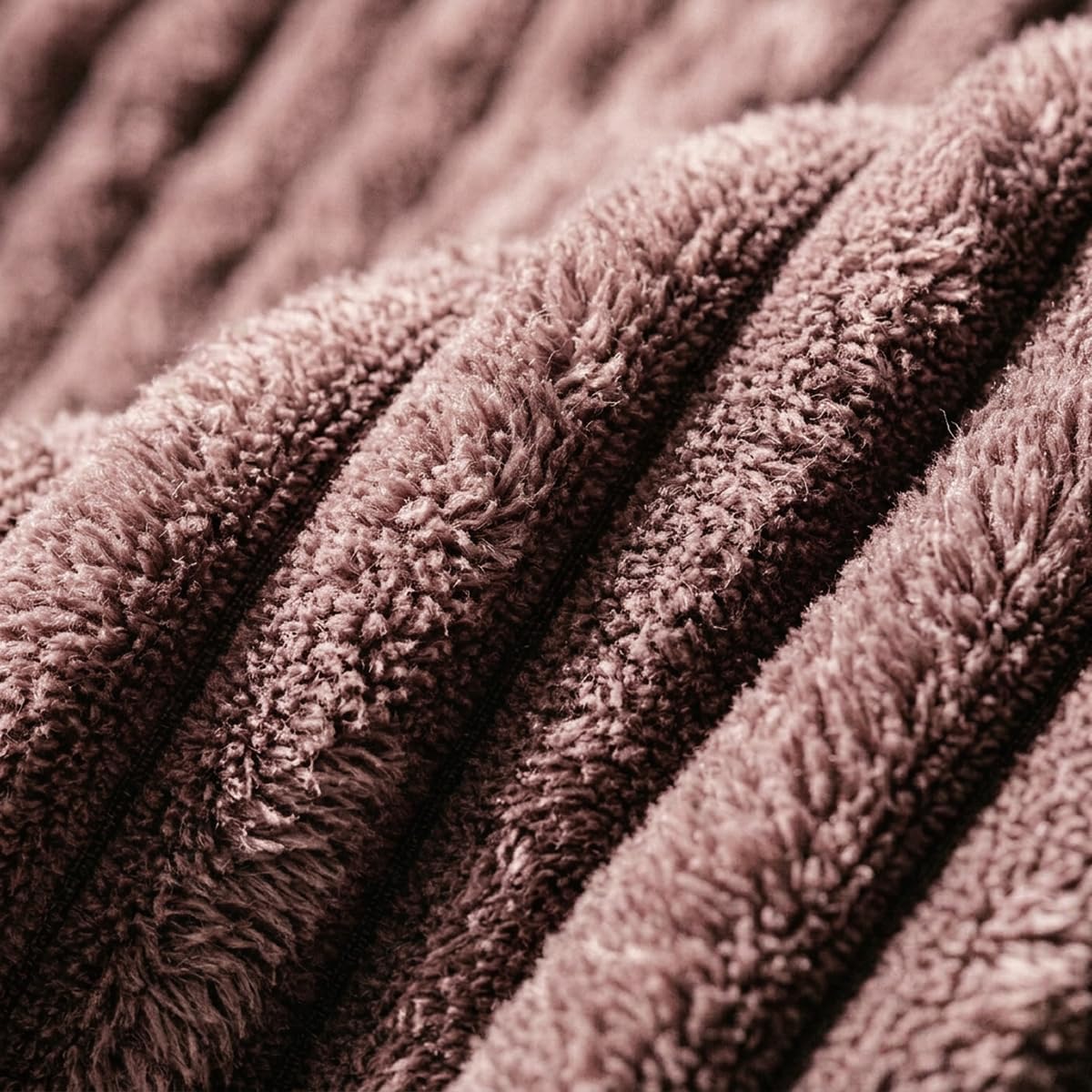 Coberdrom Manta Queen Sherpa Canelado Termico Grosso Pesado Microfibra Peludo Aveludado Felpudo Macio 2,20x2,40m Casa Dona (Rose)