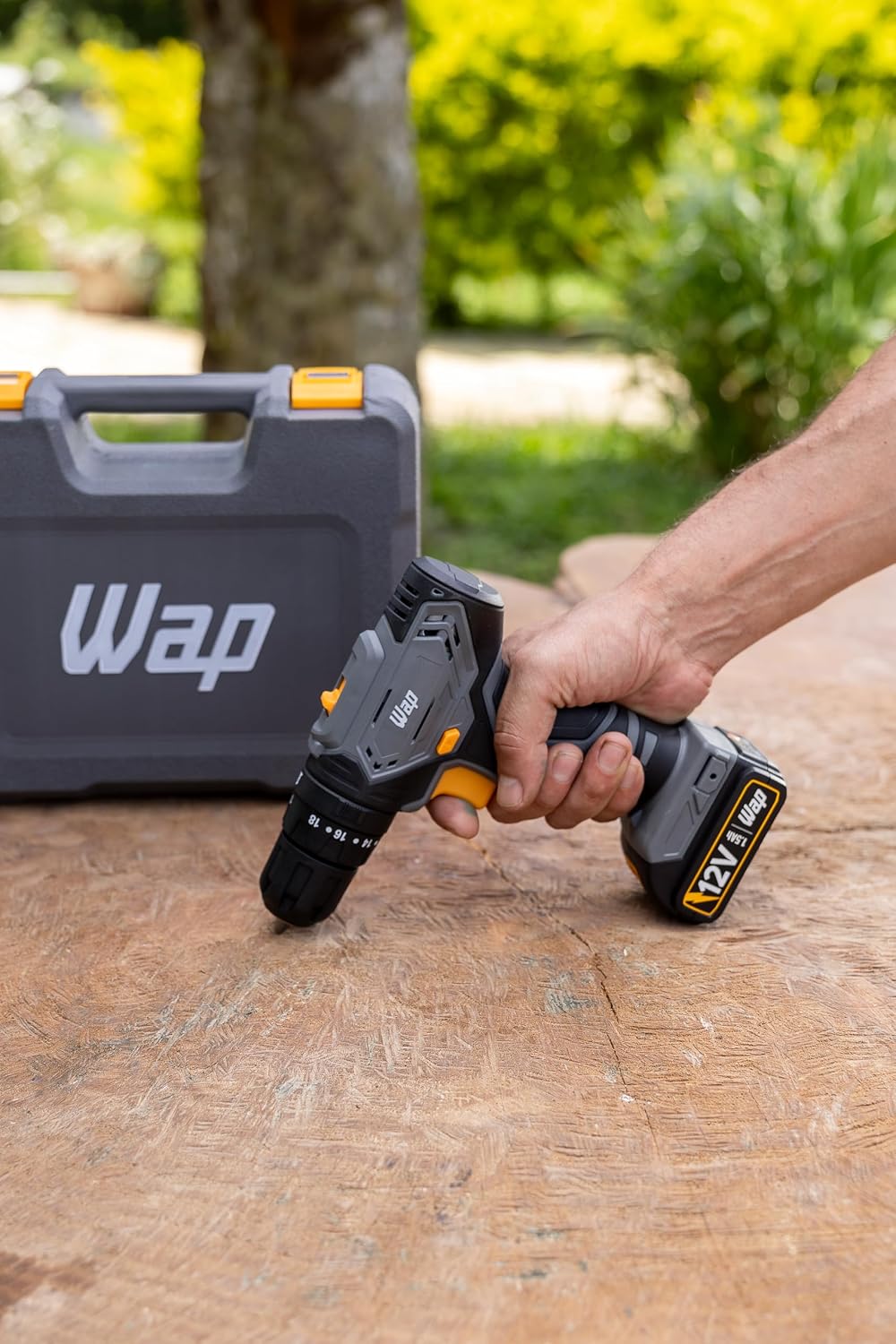 WAP Parafusadeira Furadeira de Impacto à Bateria 3/8" 12V WF 12K4.2 com 18 Níveis de Torque e Kit Acessórios e Maleta