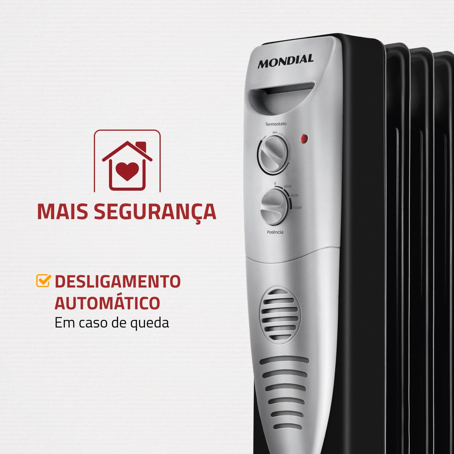 Aquecedor a Óleo, Mondial, Preto/Prata, 1500W, 220V - A-06