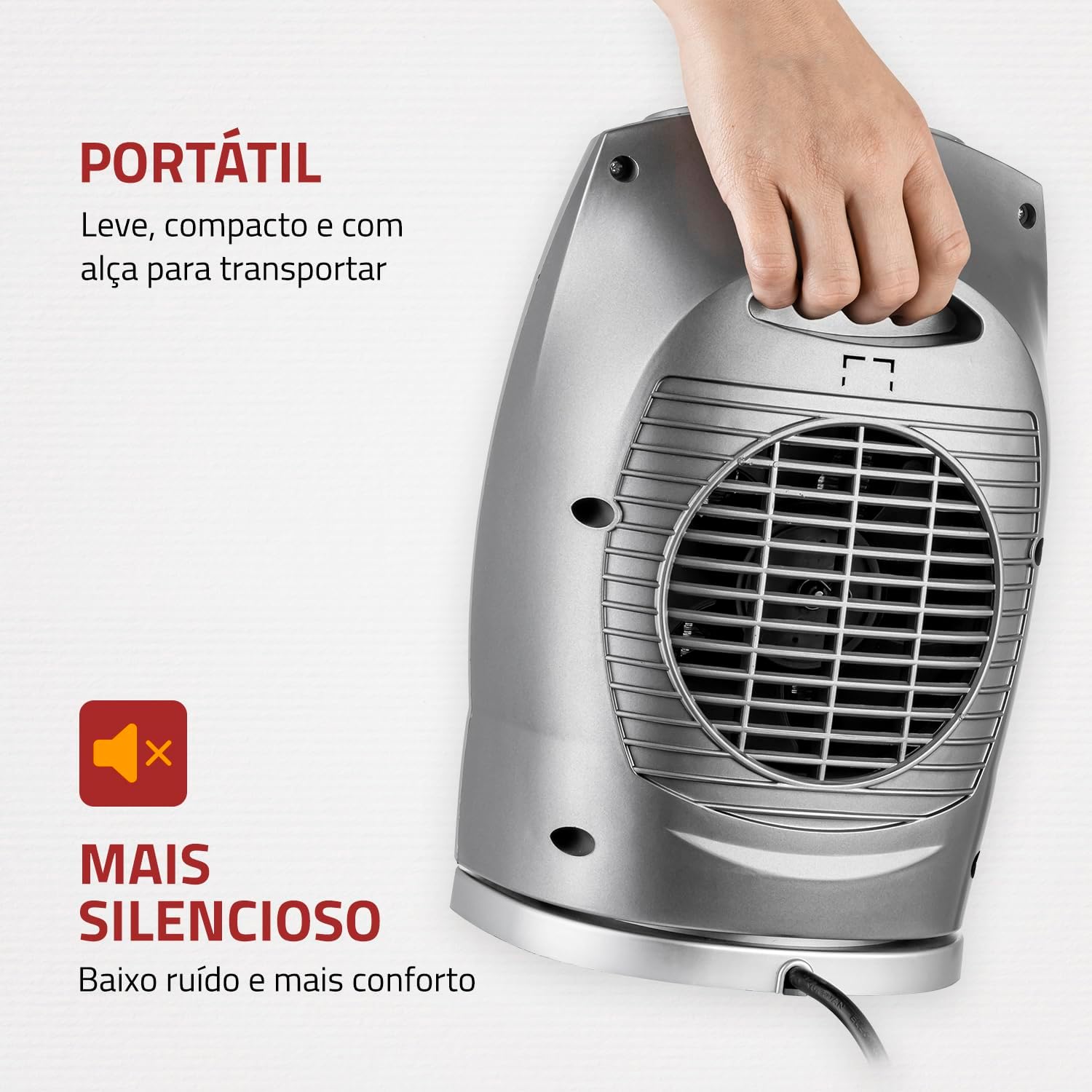 Aquecedor Termo Ceramic, Mondial, Preto/Prata, 1500W, 110V - A-05
