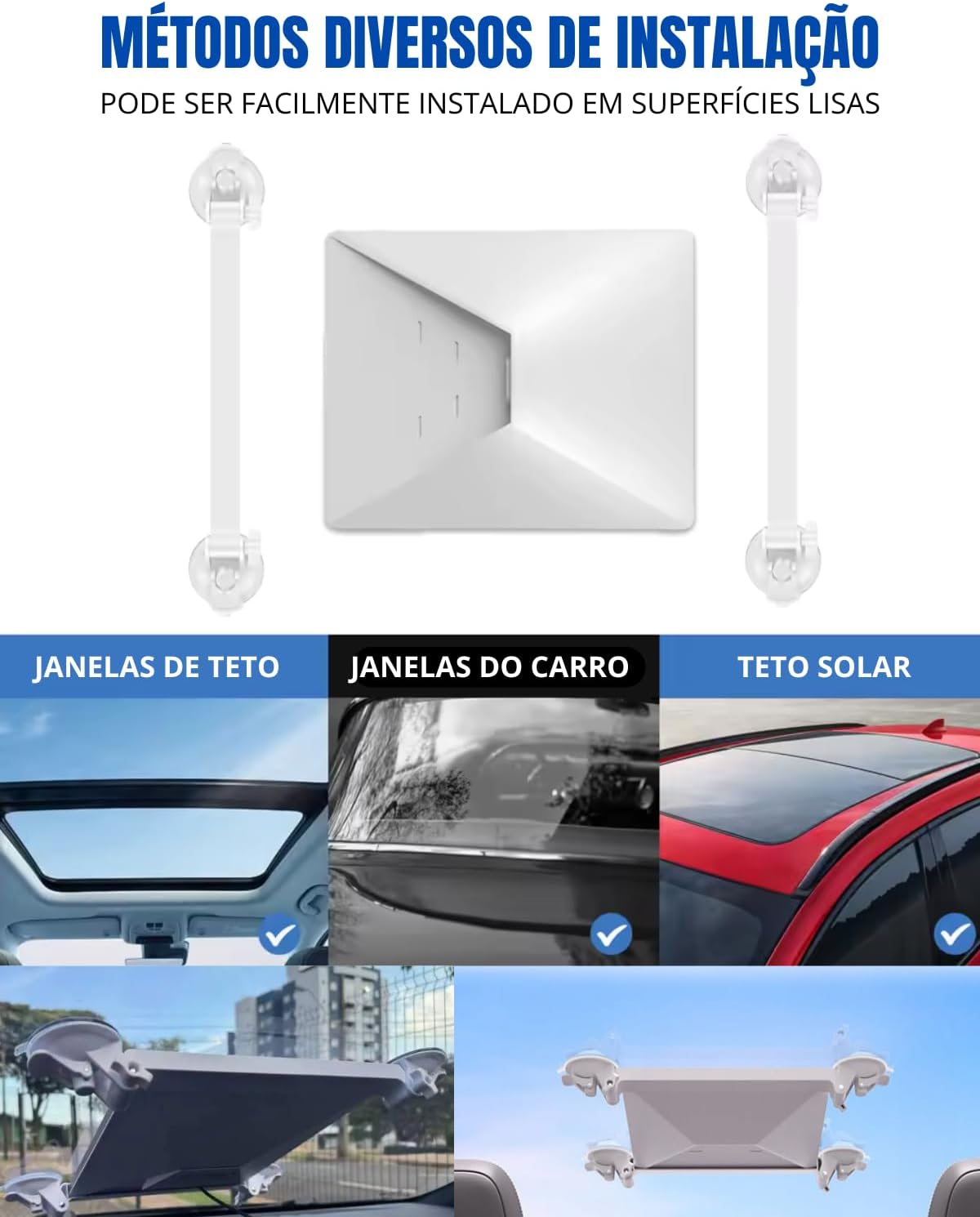 Suporte Duplo Starlink Mini com Ventosas para Carro Painel, Fixação Interna em Vidro, Teto Solar e Janela de Carro, Sem Furação Compatível com a maioria dos veículos, garante sinal estável