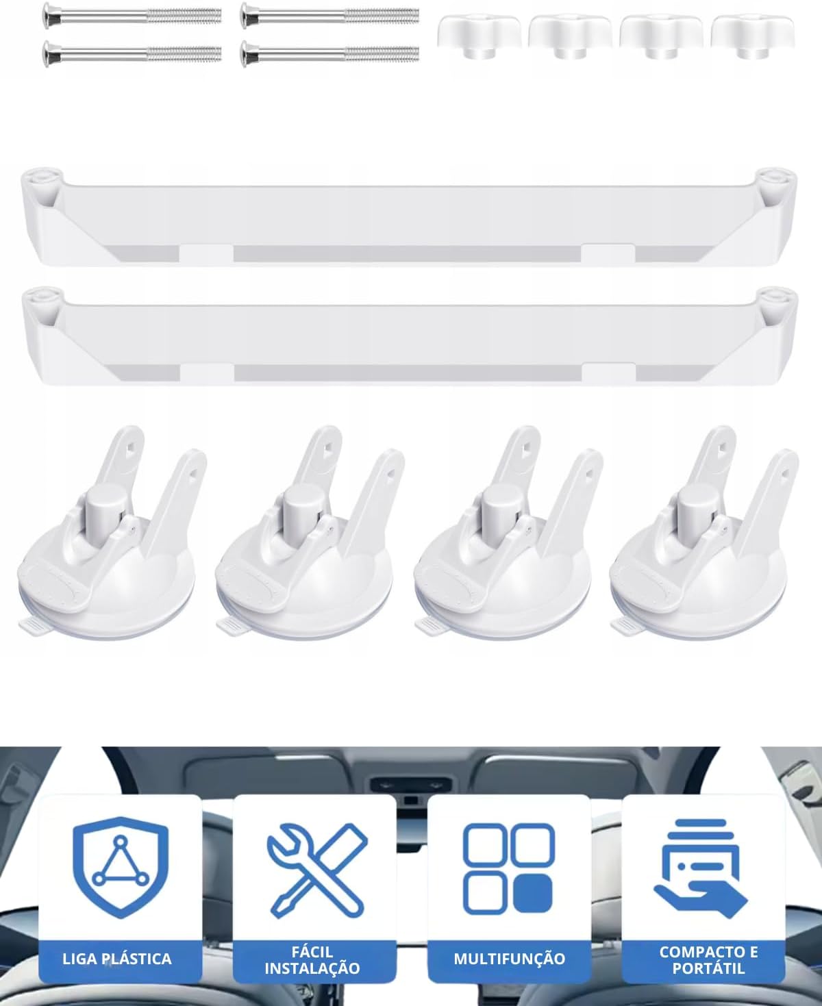 Suporte Duplo Starlink Mini com Ventosas para Carro Painel, Fixação Interna em Vidro, Teto Solar e Janela de Carro, Sem Furação Compatível com a maioria dos veículos, garante sinal estável