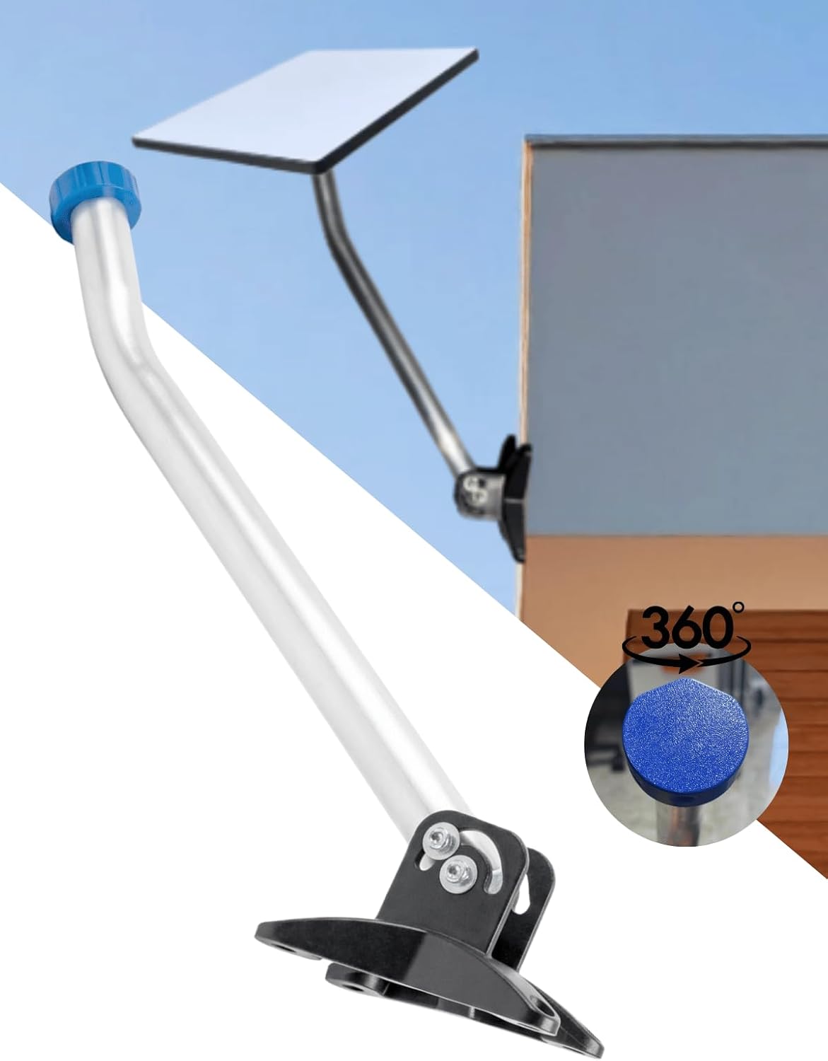 Suporte Articulável para Starlink Mini, Rotação 360 graus, Alumínio, 52 cm, Fixação em Telhado ou Parede