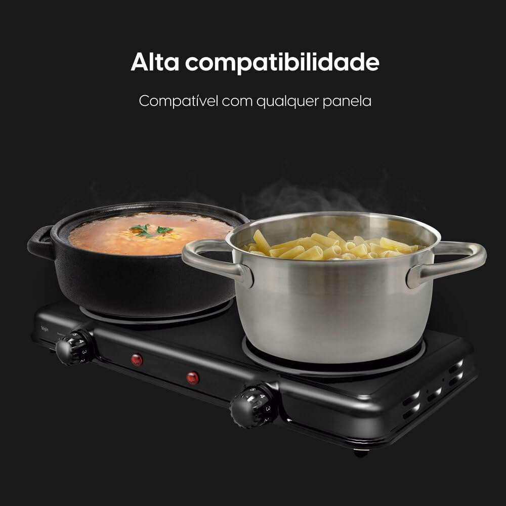Fogão Elétrico Portátil Cooktop Elgin Double Cook 2 Bocas - 110V