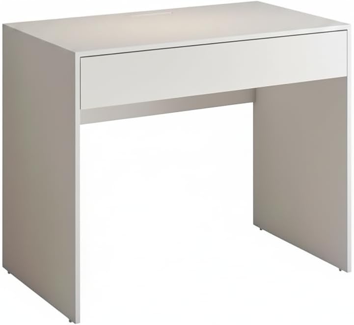 Escrivaninha Multifuncional com Gaveta Mesa Compacta para Quarto (BRANCO)