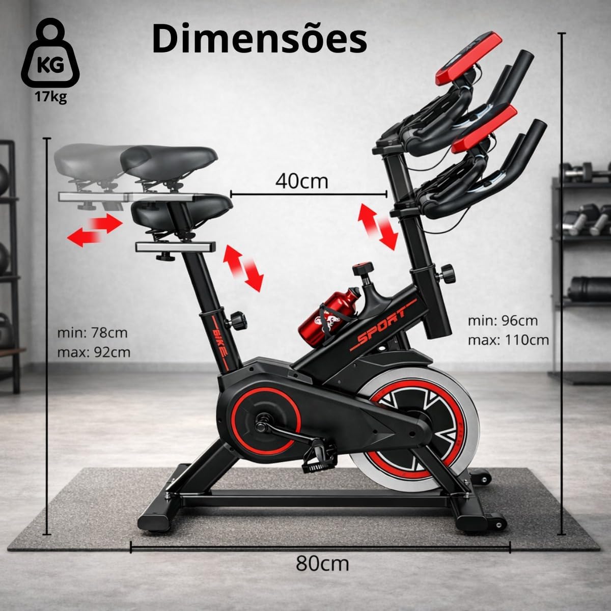 Bike Ergometrica Bicicleta Ergometrica Bike Spinning Silenciosa Vertical Modelo Premium