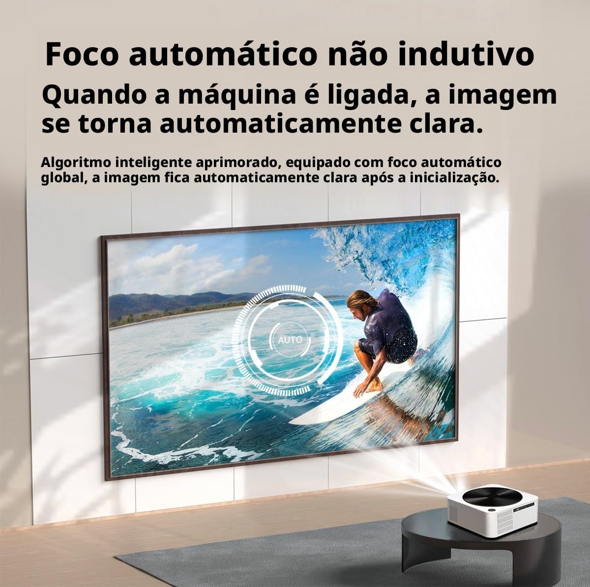 Projetor 4K 1080P Android 9.0 Projetor 12000 Lumens 5G WiFi BT5.0 Home Theater Autofoco Digital, Auto Correccao Trapezoide